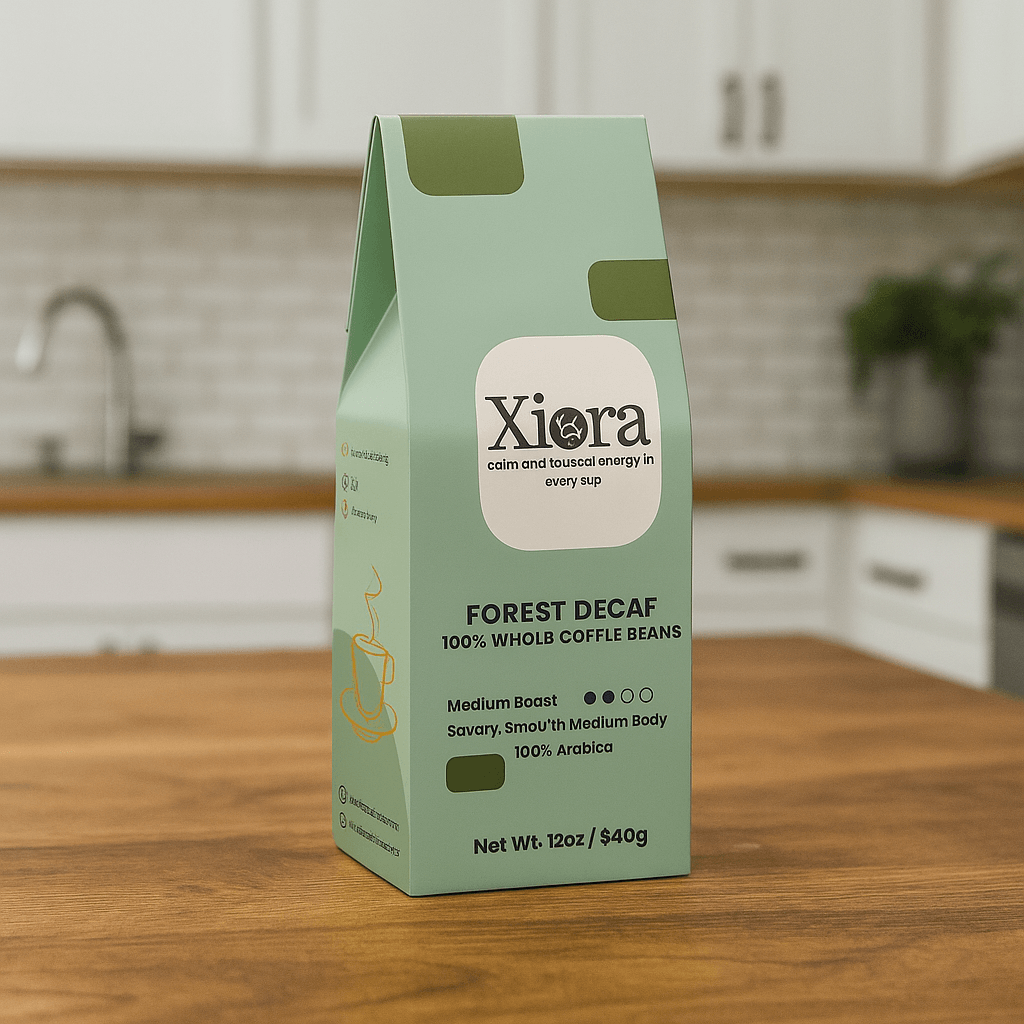 Nutrition facts and ingredients label for Vitality Mushroom Coffee. Contains Arabica coffee, Lion’s Mane, and Chaga mushroom powder.