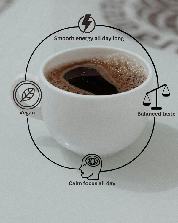 Close-up of Vitality Mushroom Coffee ground 