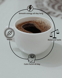 Close-up of Vitality Mushroom Coffee ground 