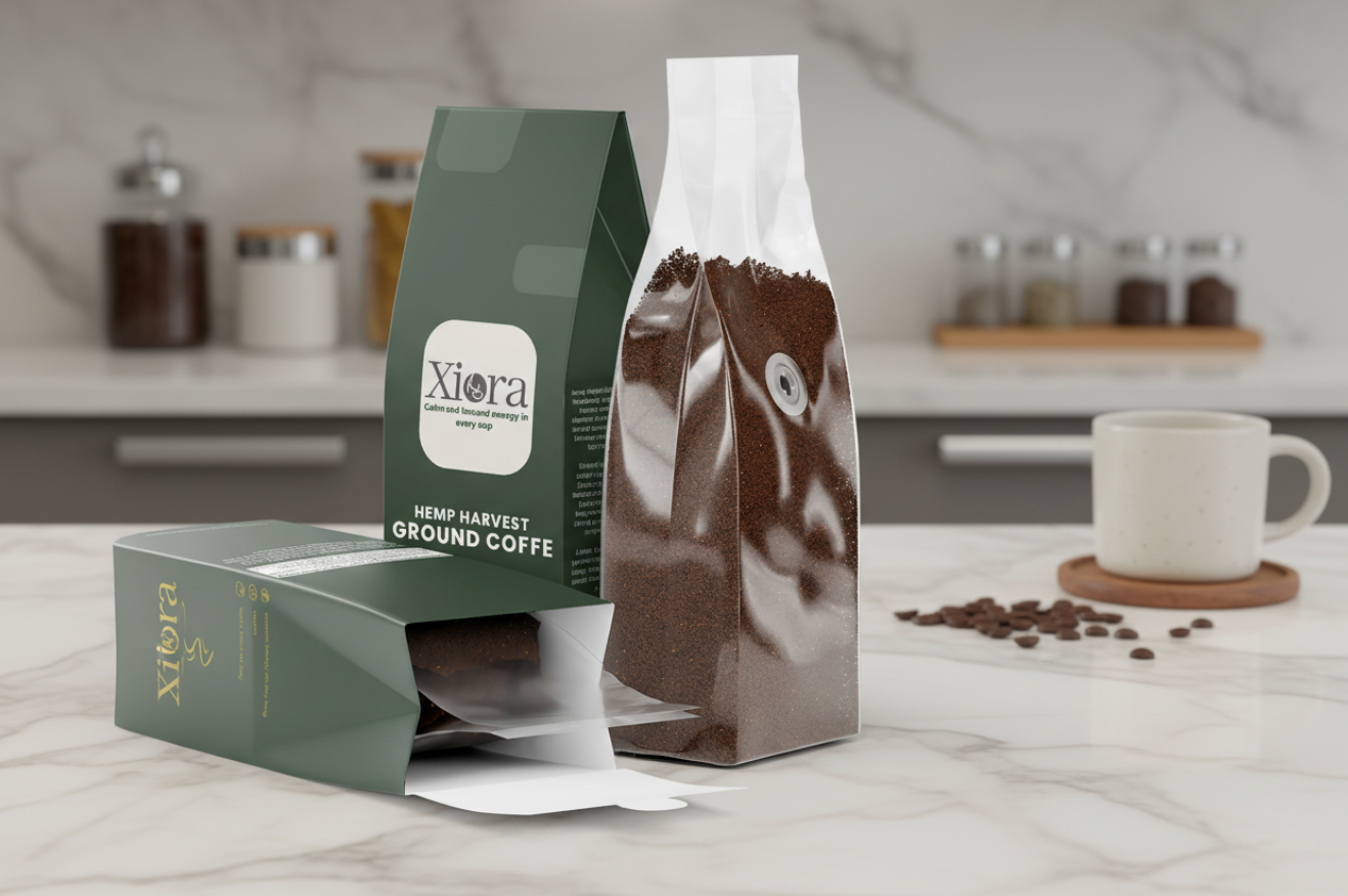 Close-up of Vitality Mushroom Coffee ground 